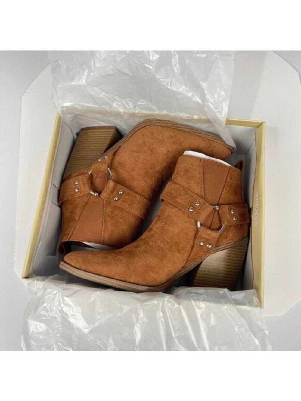 YOKI Women's Bootie Fashion Ankle Boots Goldie Harness Size 7.5 Muriel Rust New - Picture 5 of 15